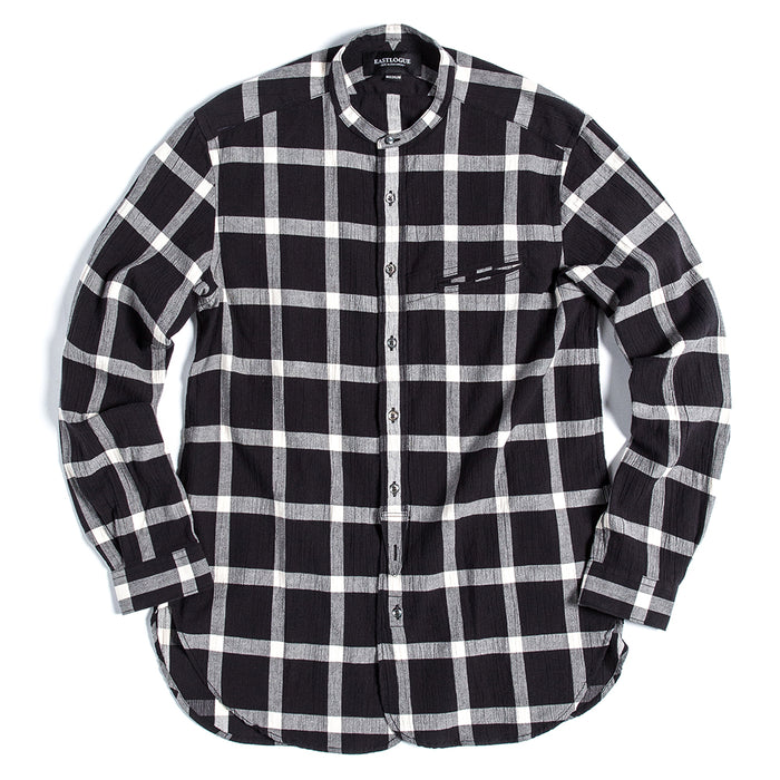 Eastlogue - B+W Check Band Collar Button Up Shirt