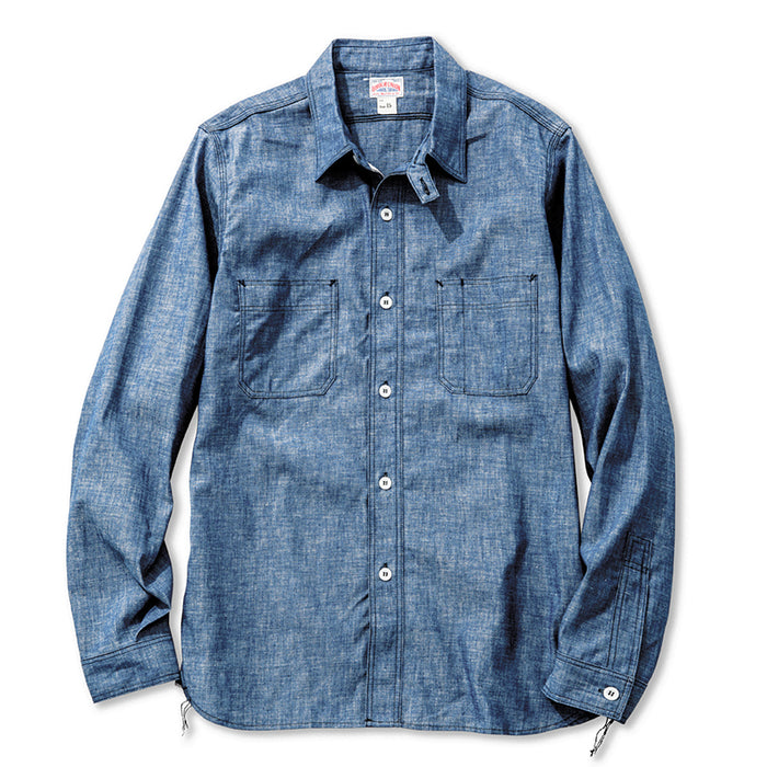 The Real McCoy's - 8 HOUR UNION Navy CHAMBRAY SERVICEMAN SHIRT