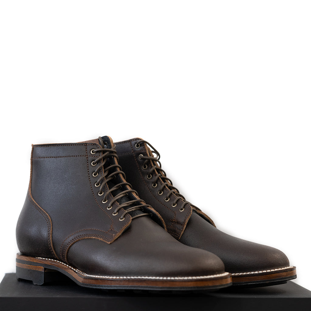 Viberg - Dark Brown Waxed Flesh Service Boot 2030 Last