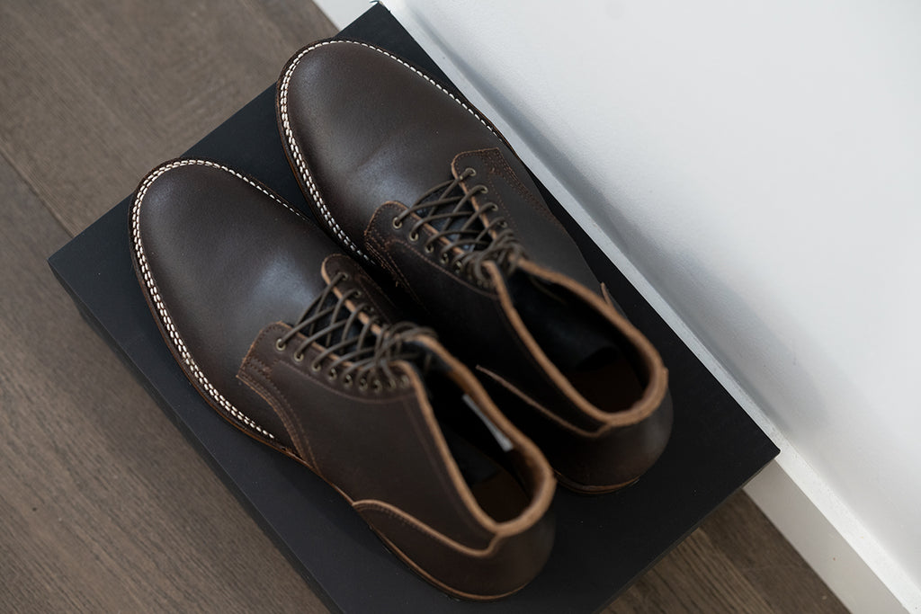 Viberg - Dark Brown Waxed Flesh Service Boot 2030 Last