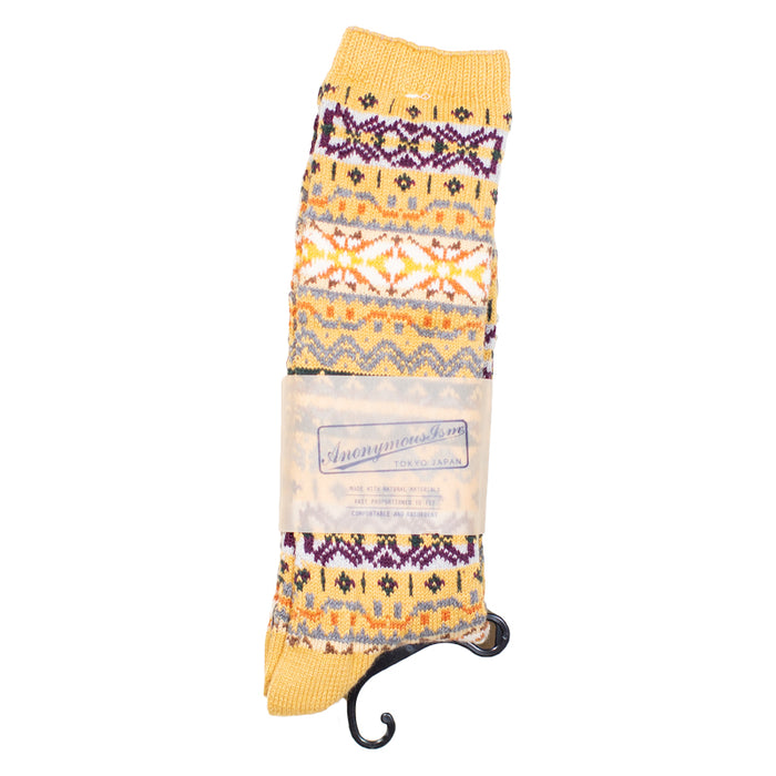 Anonymous ism - Yellow Fairisle Crew Socks