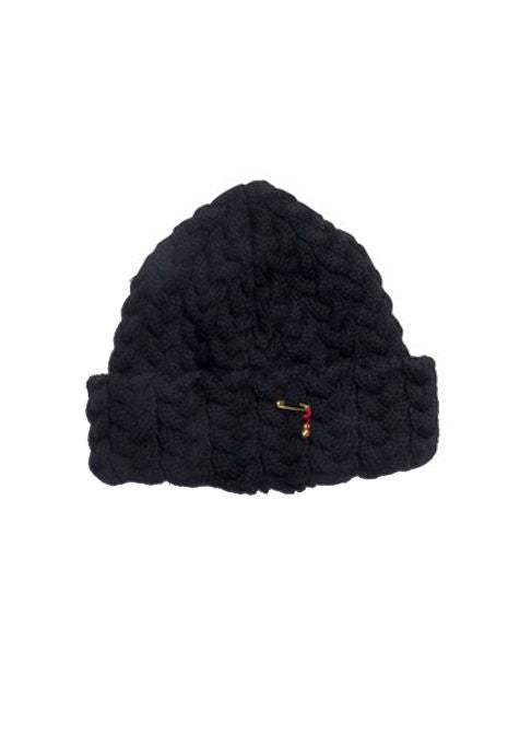BLUE BLUE JAPAN - Black Chunky Cable Knit Hat