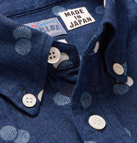 Blue Blue Japan - Bouncing Dot Indigo Twill Button Up Shirt