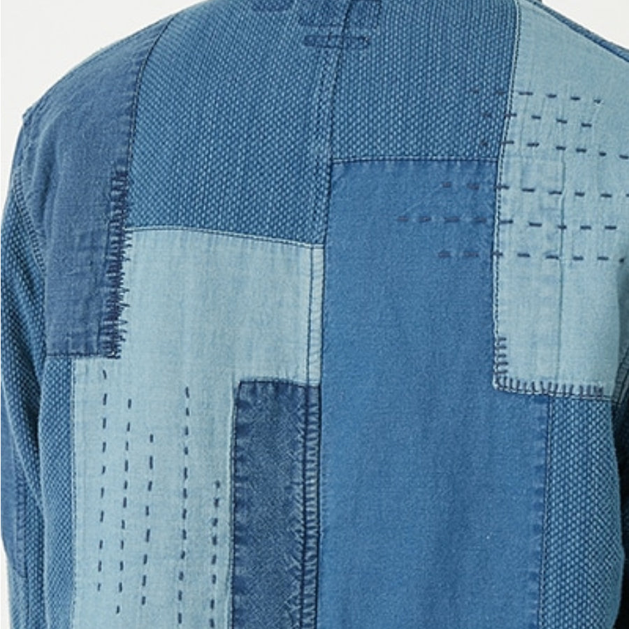 Blue Blue Japan -  INDIGO SASHIKO PATCHWORK COVERALL JACKET
