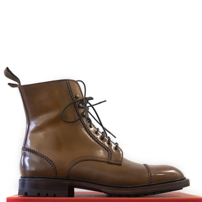 Carmina - Bourbon Shell Cordovan Frankenstitch Boots Oscar Last