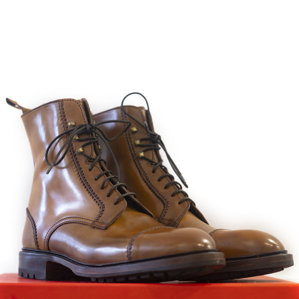 Carmina Bourbon Shell Cordovan Frankenstitch Boots Oscar Last