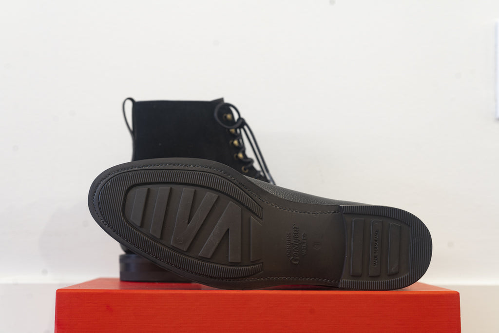 Carmina - Black Suede and Black Karangrein Field Boots Oscar Last