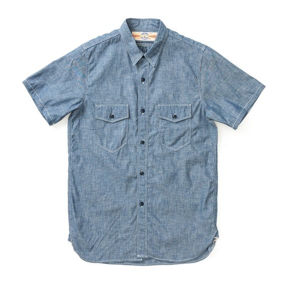 The Real McCoy's - USN Blue Chambray Short Sleeve Shirt