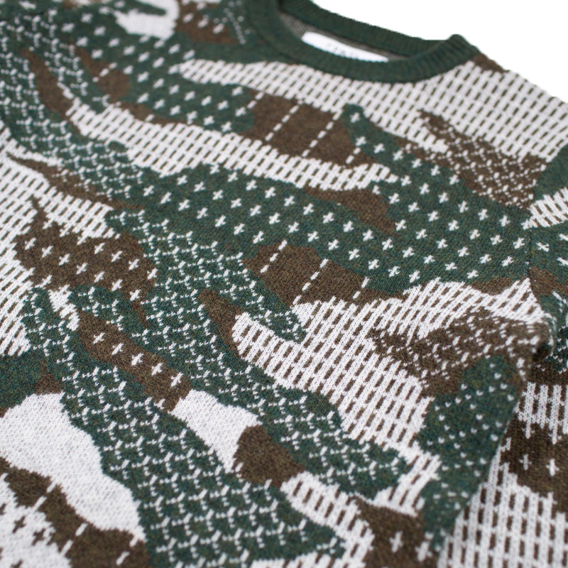 FDMTL - Khaki Patchwork Wool Sweater
