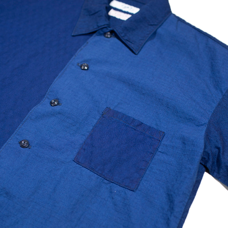 FDMTL - Blue Two Toned Short Sleeve Shirt