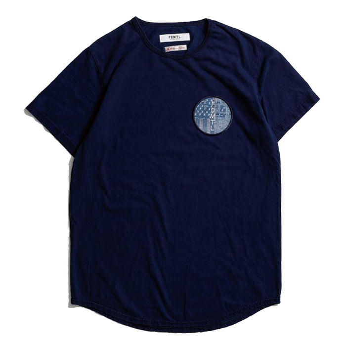 FDMTL - INDIGO DYED BORO CIRCLE PATCH TEE