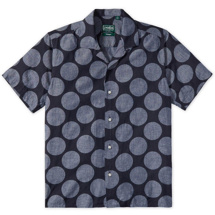 Gitman Vintage - Navy Dot Camp Button Up Shirt