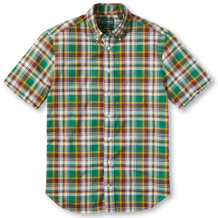 Gitman Vintage - Green and Brick Madras Button Up Shirt