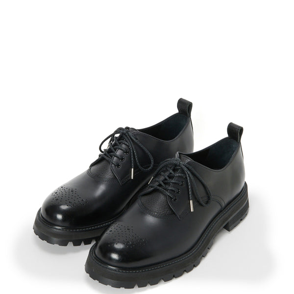 Hender Scheme - Black Leather Commando Blucher Shoes