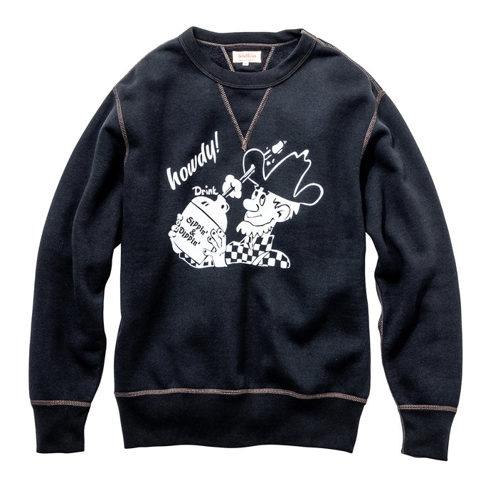 The Real McCoy's - 10 OZ Black Howdy Loopwheel Sweatshirt