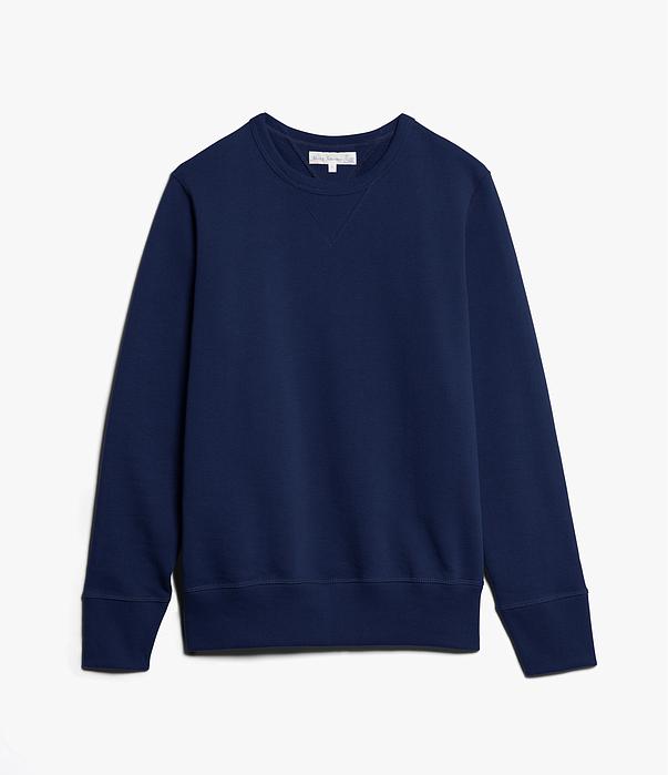 Merz B. Schwanen - Ink Blue 346 Loopwheeled Crewneck Sweatshirt