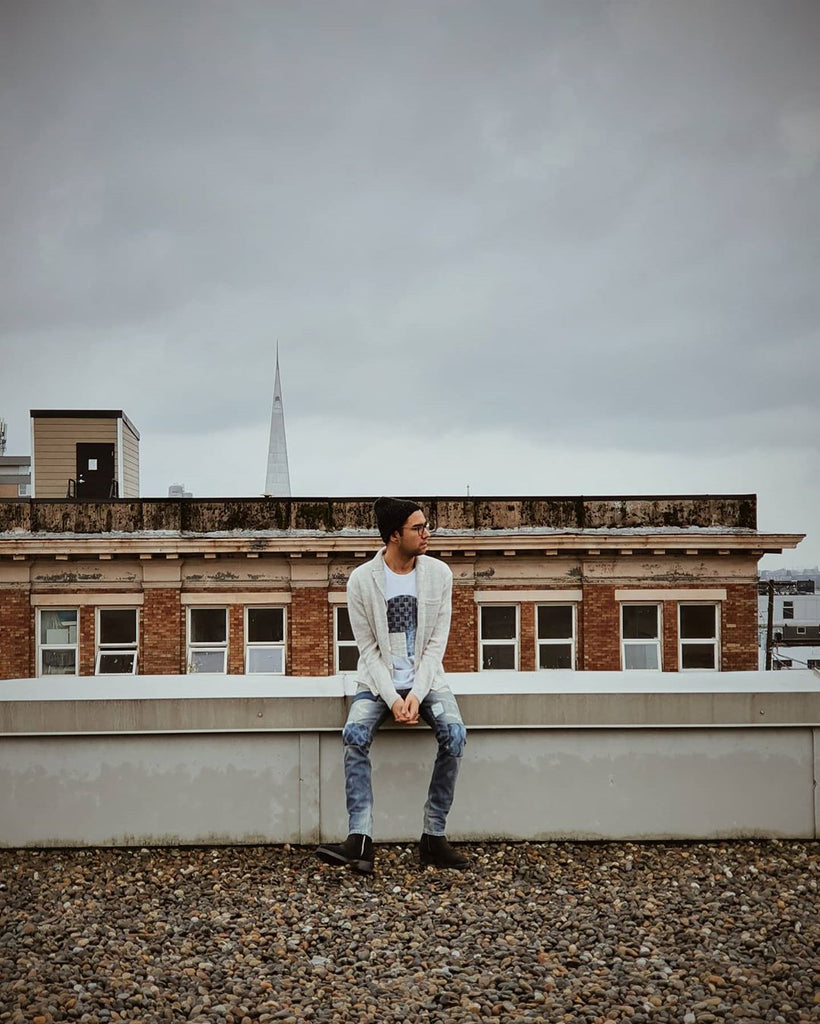 Inis Meáin -  mixed beige unwashed linen Pub Jacket
