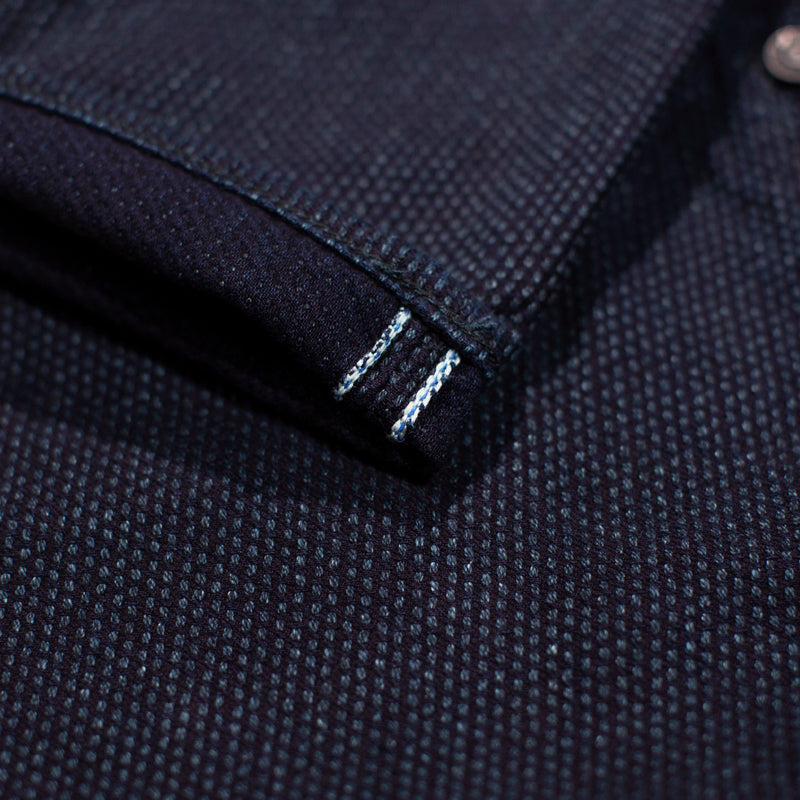 PURE BLUE JAPAN - DOUBLE INDIGO WOVEN SASHIKO RELAXED TAPERED DENIM