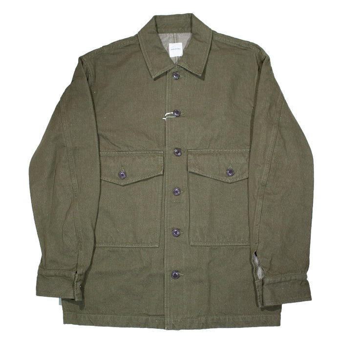 Sage de Cret - Washed olive linen and cotton twill Military jacket in washed olive linen and cotton twill