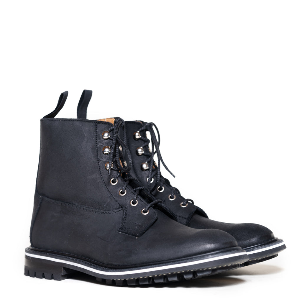 Tricker's - Black Waxy Commando Derby Boot