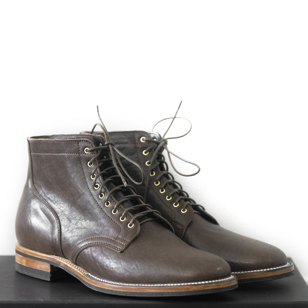 Viberg - Dark Brown Washed Horsehide Service Boot 2030 Last