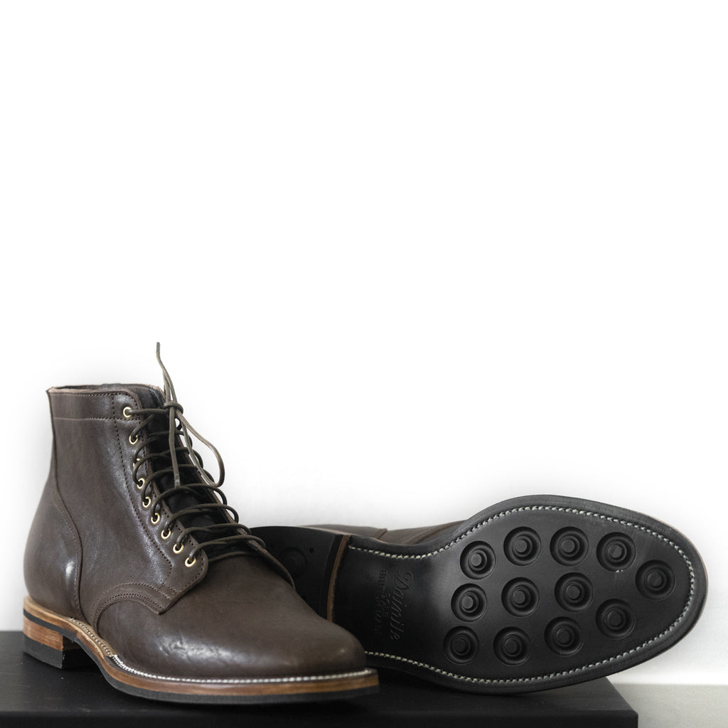Viberg - Dark Brown Washed Horsehide Service Boot 2030 Last