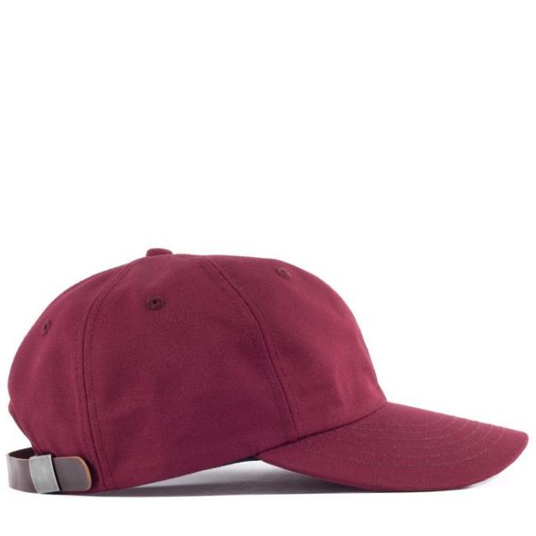 Viberg - Six Panel Burgundy Hat with Shell Cordovan Strap