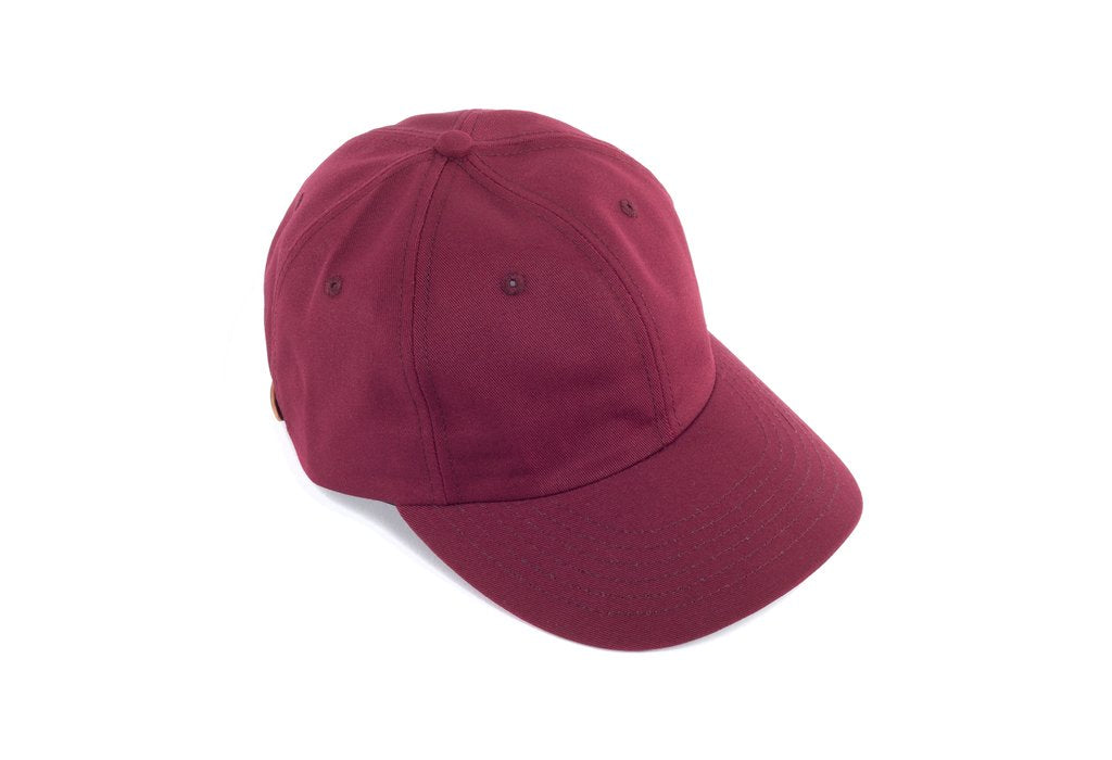 Viberg - Six Panel Burgundy Hat with Shell Cordovan Strap