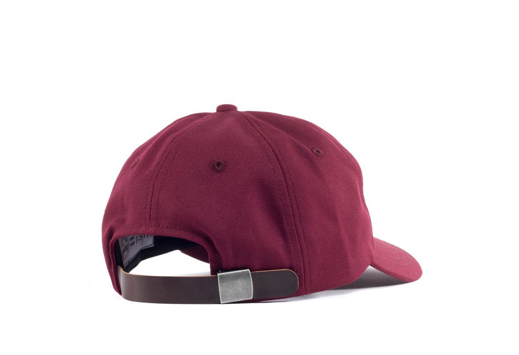 Viberg - Six Panel Burgundy Hat with Shell Cordovan Strap