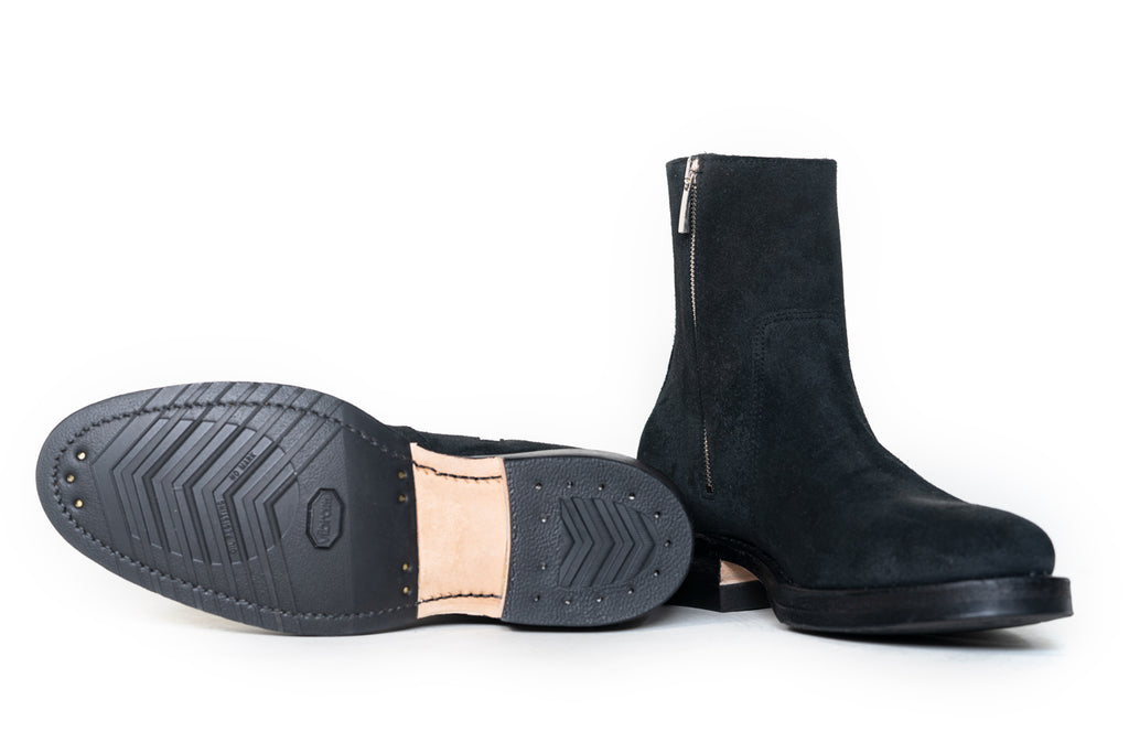 Viberg - Charcoal Chamois Roughout Sidezip Boot 2050 Last
