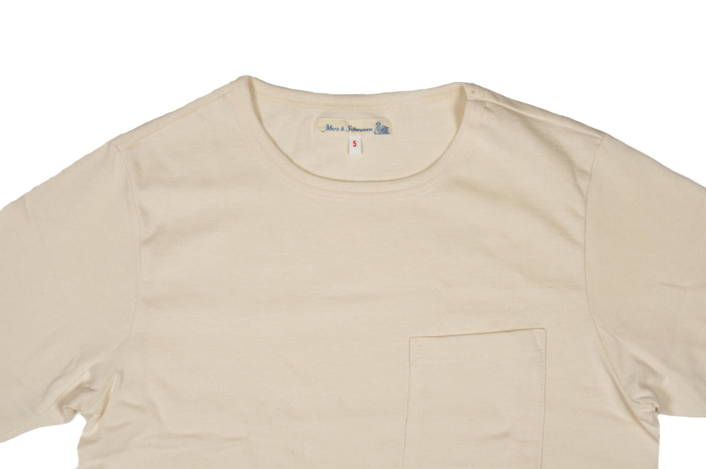 Merz B. Schwanen - Natural 215P-2 Thread Organic Cotton Heavyweight Crewneck T-Shirt