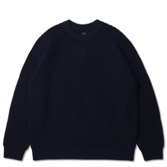【美品】BATONER SOLID WOOL RIB CREW NECK Batoner Solid Wool Rib Crew Neck Sweater: Melange Brown