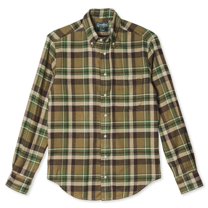 Gitman Vintage - Olive Country Plaid Flannel Button Down Shirt