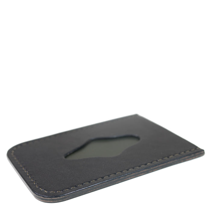 Waxwing Leather - Black/Olive Minimal Card Holder