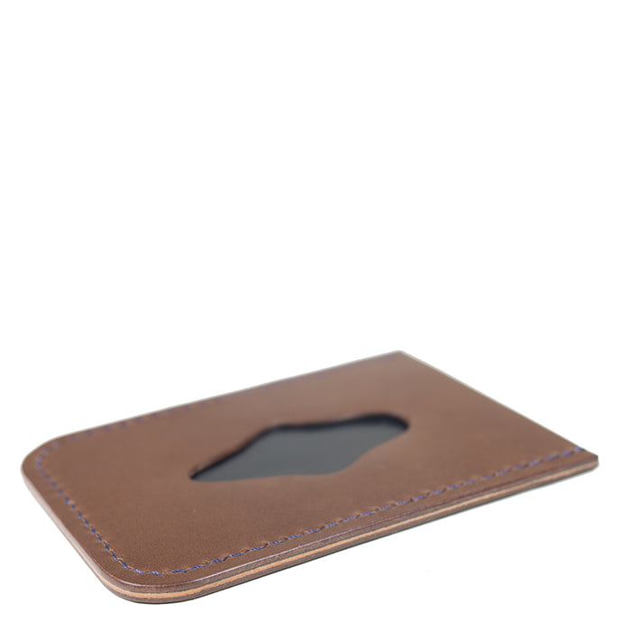 Waxwing Leather - Brown/Navy Minimal Card Holder