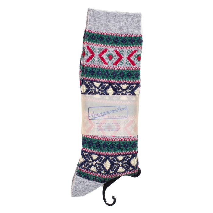 Anonymous ism - Grey Pattern Yarn Socks
