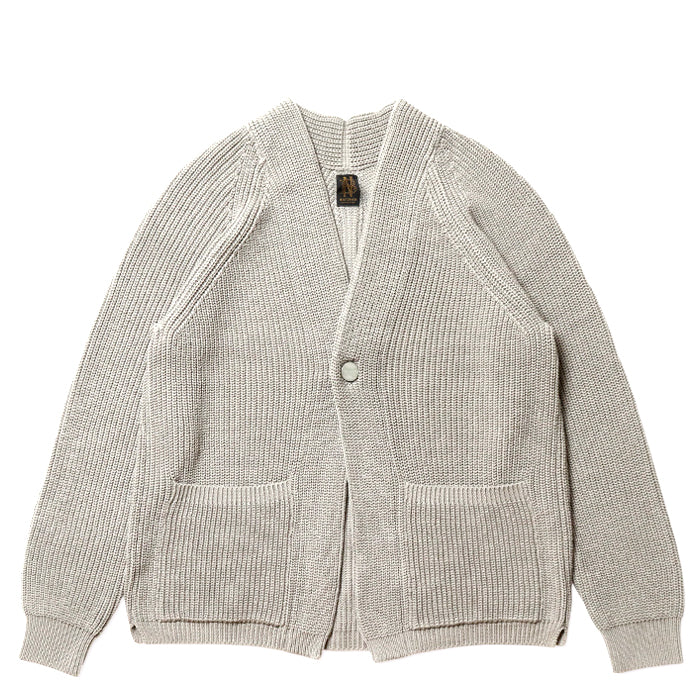 Men's BATONER” SOLID WOOL RIB CARDIGAN BLACK” | Lapel online