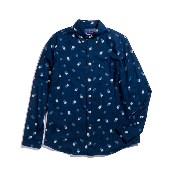 Blue Blue Japan - Bouncing Dot Indigo Twill Button Up Shirt