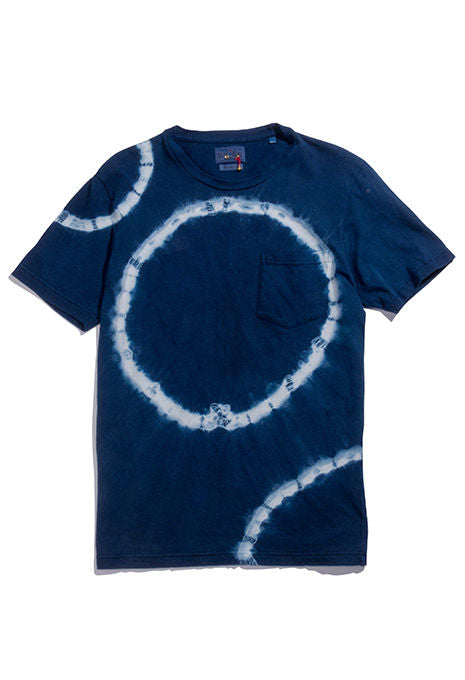Blue Blue Japan - Hand Shibori Dyed Circle Eclipse T-Shirt