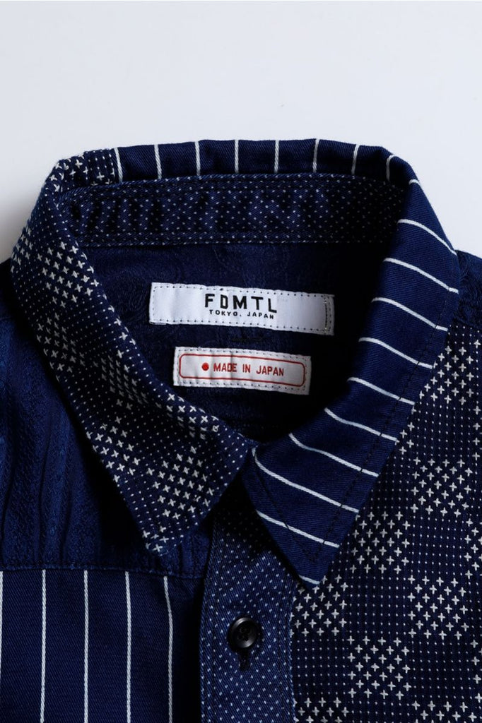 FDMTL - Indigo Boro Patchwork Shirt Rinse