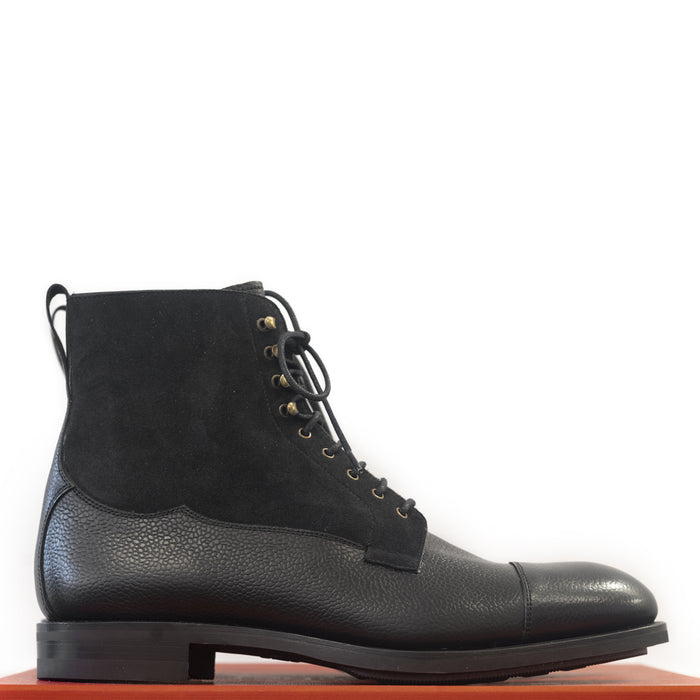 Carmina - Black Suede and Black Karangrein Field Boots Oscar Last