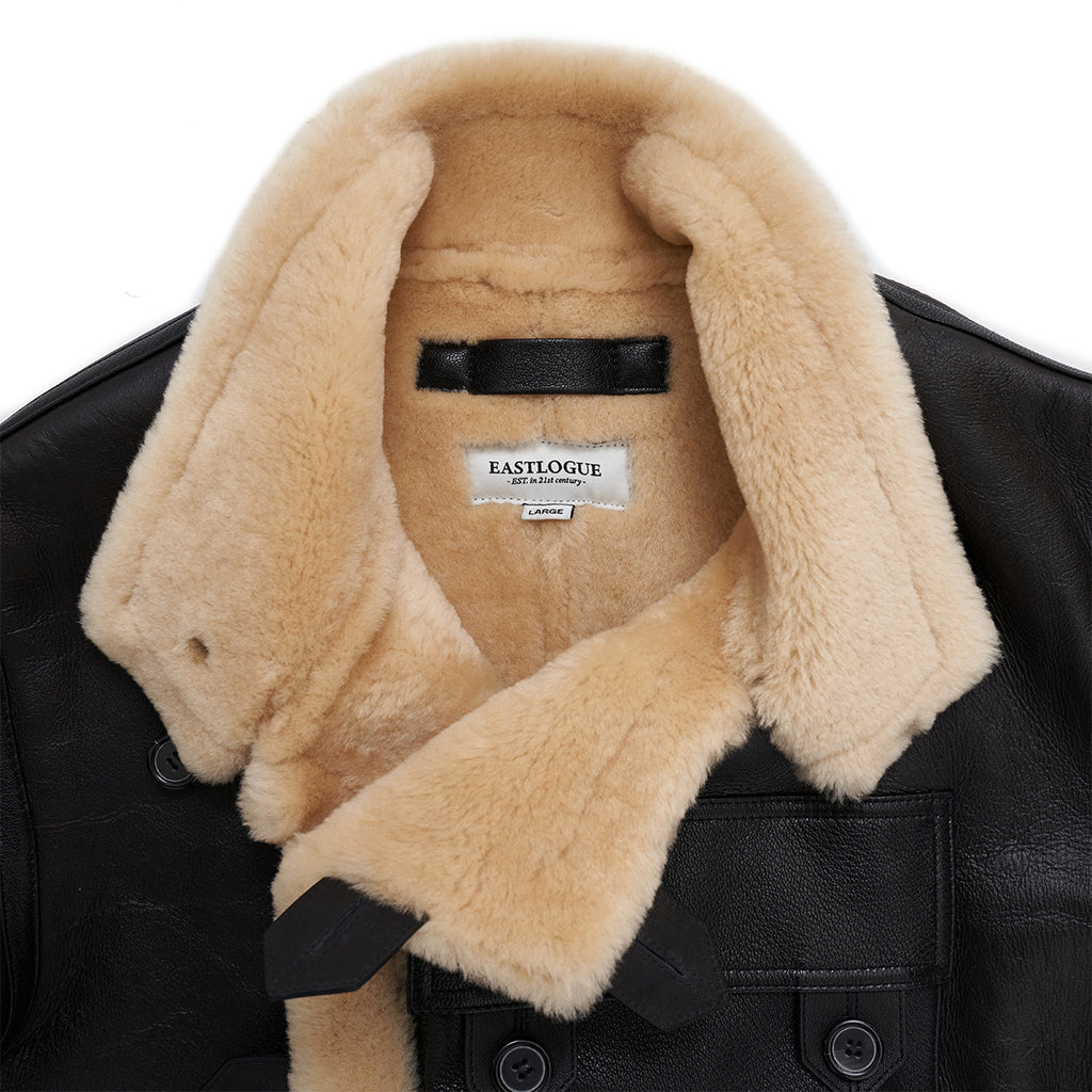 Eastlogue - SHEARLING Lined Leather MOTORCYCLE Jacket