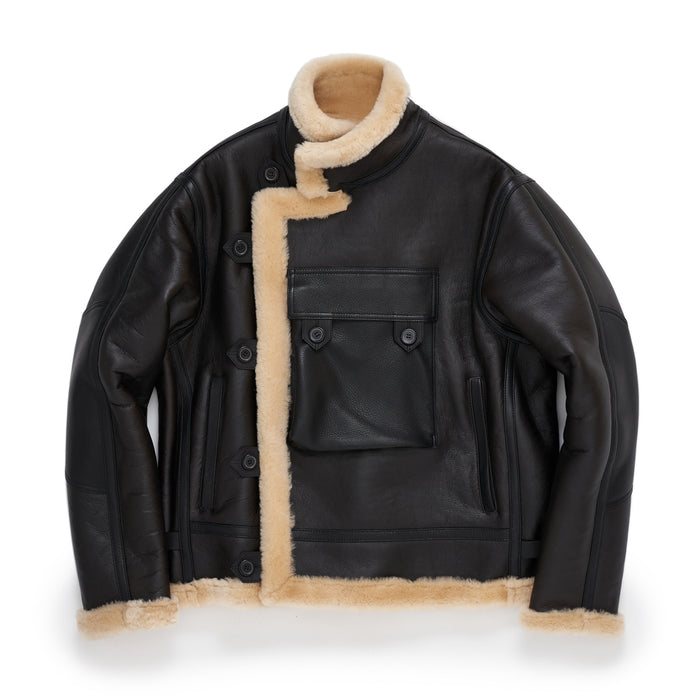 Eastlogue - SHEARLING Lined Leather MOTORCYCLE Jacket