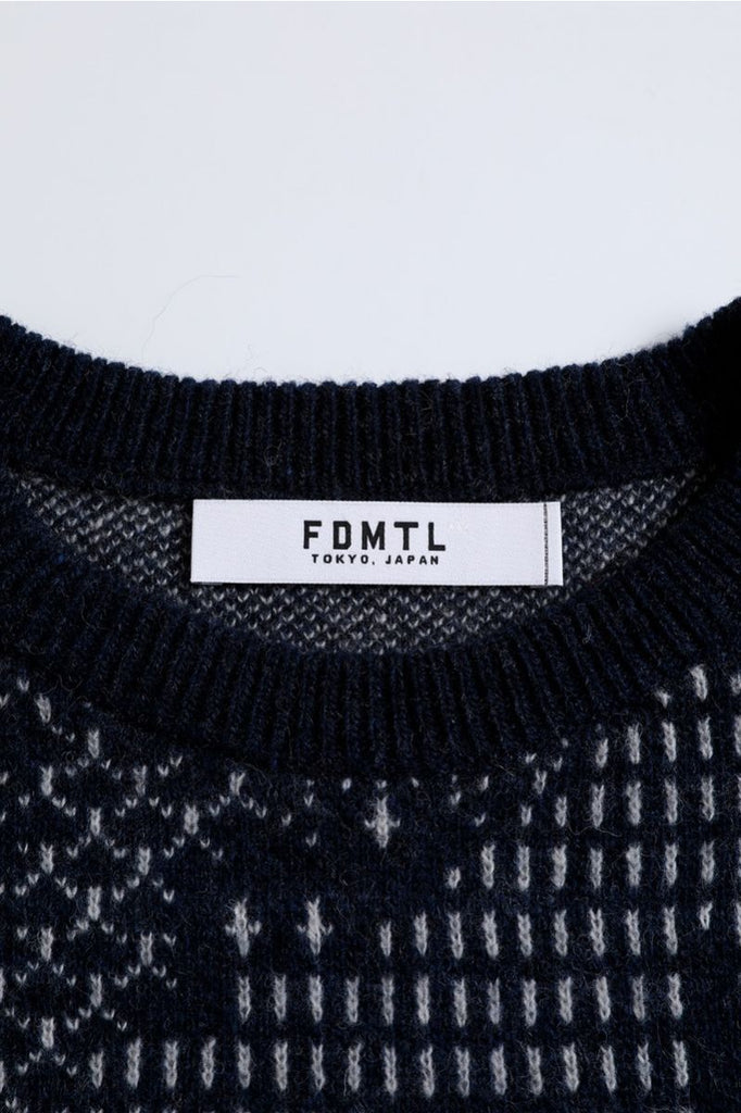 FDMTL - Navy Patchwork Wool Sweater