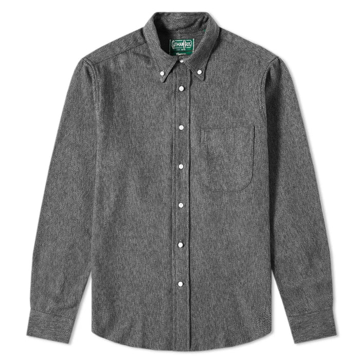 Gitman Vintage - Black Cotton Tweed Button Down Shirt