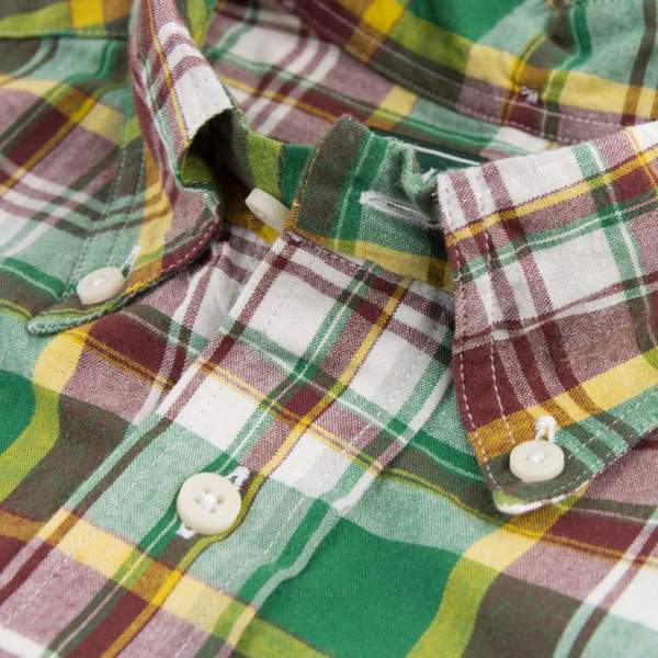 Gitman Vintage - Green and Brick Madras Button Up Shirt