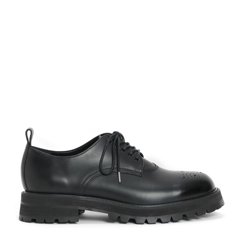 Hender Scheme - Black Leather Commando Blucher Shoes