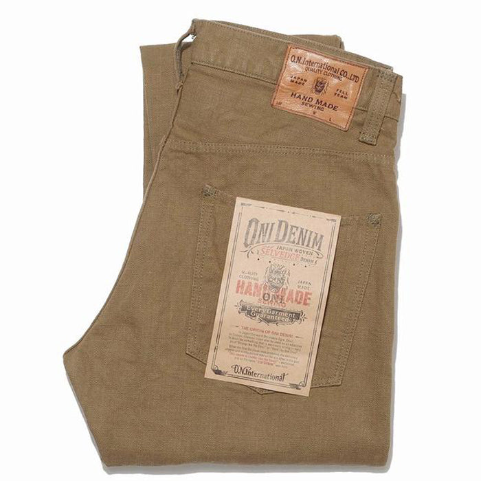 Oni Denim - 932HM-HOX-BRK Hand Made Relaxed Tapered Brown Khaki