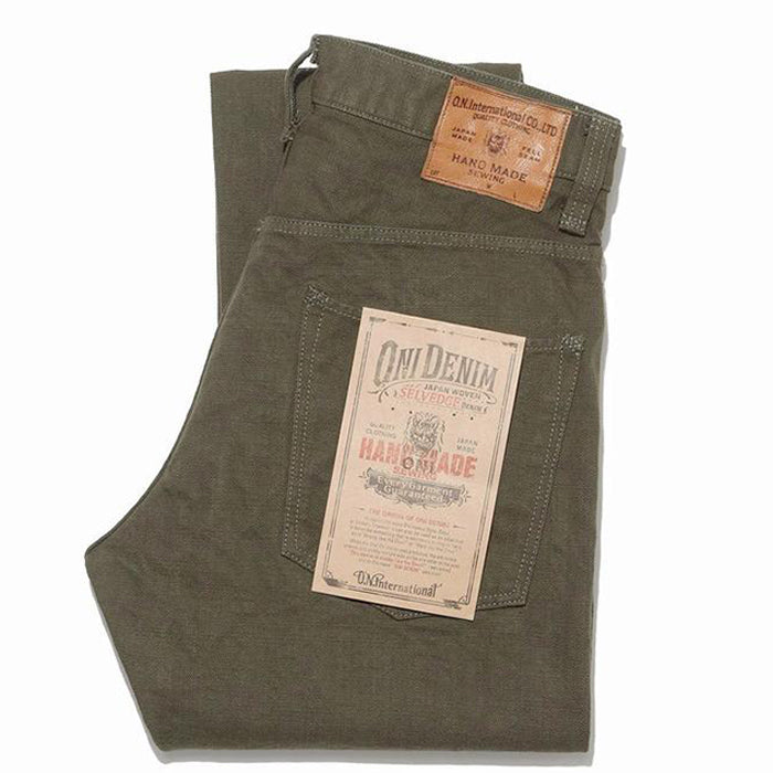 Oni Denim - 932HM-HOX-OLV Hand Made Relaxed Tapered Olive