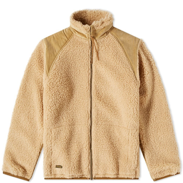 orSlow - Sand Beige Boa Fleece Zip Up Jacket